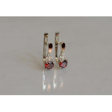 Серебряные серьги Sil с золотом 140s-2 Красный (Sil-690)