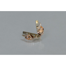 Серебряные серьги Sil с золотыми накладками 128s-10 Шампань (Sil-1038)