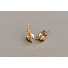 Серебряные серьги Sil с золотыми вставками 142s-6 Желтый (Sil-1133)