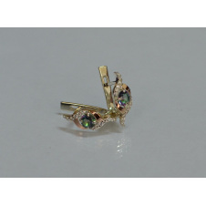 Серебряные серьги Sil с золотыми накладками 128s-11 Мистик (Sil-1039)