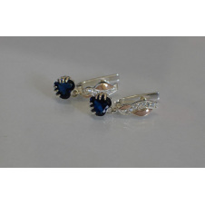 Сережки Sil серце в руках 102s-2 Танзаніт (Sil-933)