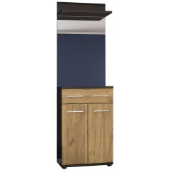 Тріо Комод 2Д1Ш + Дзеркало МЕБЛІ СЕРВІС Венге темний + Дуб крафт (60.2х32х202.9 см) Одеса