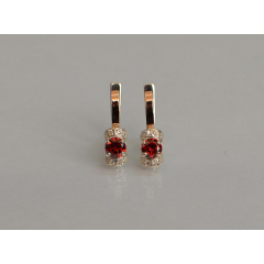 Серебряные серьги Sil с золотом 137s-3 Красный (Sil-1221) Шепетовка
