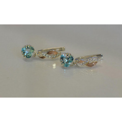 Сережки серце Sil в руках 102s-8 Гранат (Sil-939) Кобижча