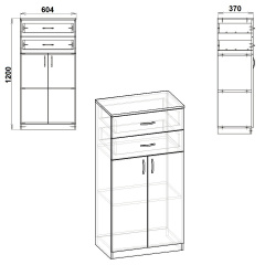 Шкаф книжный Компанит КШ-14 61х37х120 см Ольха Кривой Рог
