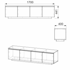 Тумба під ТВ МГ-5 Компаніт Бук (170х40х41,1 см) Київ