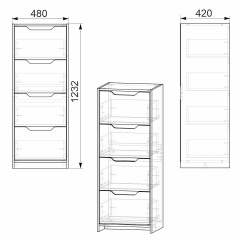 Комод С Компанит Німфея альба (48х42х123,2 см) Ізюм