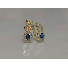 Серебряные серьги Sil с золотыми вставками 125s-1 Танзанит (Sil-785) Лубны