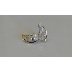 Серебряные серьги Sil с элементами золота 078s-12 Прозрачный (Sil-928) Шостка