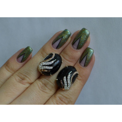 Серьги из серебра Sil с золотом 149s-4 Черный (Sil-1103) Черновцы