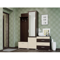 Передпокій Бриз ТО-4 + вішалка К-5 + дзеркало Еверест венге комбі Надвірна