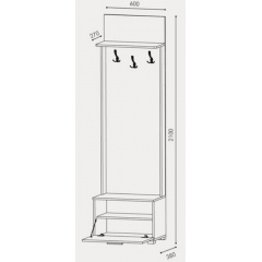 Передпокій Бриз ТО-4 + вішалка К-5 + дзеркало Еверест венге комбі Надвірна