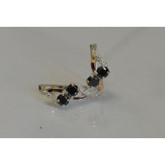 Сережки срібні Sil 076s-12 Чорний (Sil-960) Київ