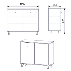 Комод Компанит 20 Орех экко (100х40х82 см) Борисполь