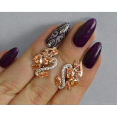 Серебряные серьги Sil с золотыми пластинами 152s-15 Шампань (Sil-1074) Городок