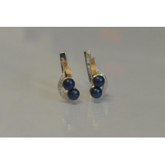 Серебряные серьги Sil 109s-2 с жемчугом (Sil-910) Славянск