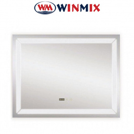 Дзеркало для ванної кімнати Winmix LIGHT MR01-90x70 (з LED-підсвічуванням, годинник, антизапотівання)