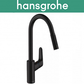 Смеситель Hansgrohe (art 31815670) Focus 240 для кухни однорычажный с вытяжным изливом, Чёрный мат