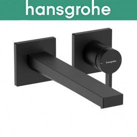 Смеситель Hansgrohe (art 73051670) для раковины однорычажный, настенного скрытого монтажа с изливом, Tecturis E, Чёрный мат