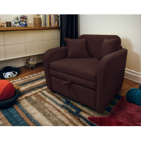 Крісло Tobi Sho Юніор-0.7 розкладне м'яке для дітей велюр Magic Dark Brown, 880х800х800 мм