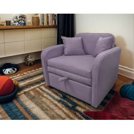 Крісло Tobi Sho Юніор-0.7 розкладне м'яке для дітей велюр Magic Dusty Violet, 880х800х800 мм