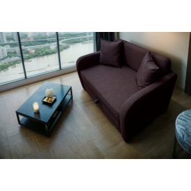 Диван Tobi Sho Юниор-1.4 для гостиной раскладной мягкий велюр Magic Dark Brown, 1580х800х800 мм