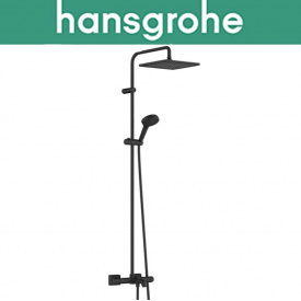Душевая система для ванны с термостатом Hansgrohe (art 26900670) Vernis Shape Showerpipe 240 1jet, Чёрный мат