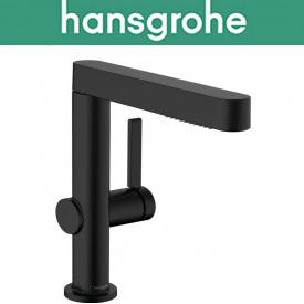 Смеситель Hansgrohe (art 76063670) для кухни, с вытяжным душем и сливным гарнитуром, Finoris 230 2jet Push-Open, Чёрный