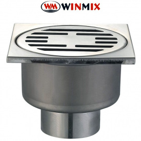 Душевой трап из нержавеющей стали Drain-01-10x10-180 100x100мм (прямой отвод) , Winmix. Польша