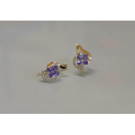 Срібна каблучка Sil з золотими накладками 118s-16 Фіолет (Sil-832)