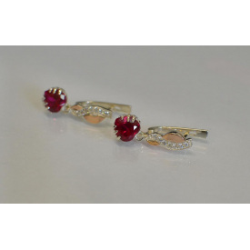 Серьги сердце Sil в руках 102s-1 Красный (Sil-932)