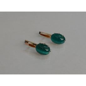 Срібна каблучка Sil з золотими накладками 147s-6 Зелений (Sil-1125)