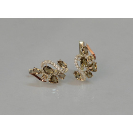 Срібна каблучка Sil з золотими пластинами 152s-12 Коричневий (Sil-1071)