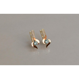Серебряные серьги Sil с золотыми вставками 142s-8 (Sil-1135)