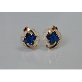 Срібна каблучка Sil з золотими накладками 130s-15 Танзаніт (Sil-746)