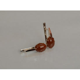 Срібна каблучка Sil з золотими накладками 147s-5 Коричневий (Sil-1124)