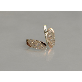 Серебряные серьги Sil с золотыми пластинами 116s-13 Прозрачный (Sil-1263)