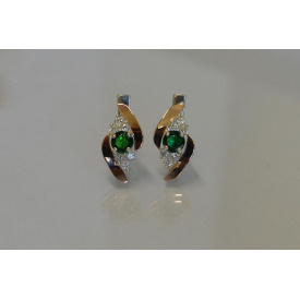 Серьги серебряные Sil 092s-2 Зеленый (Sil-966)