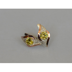 Срібні сережки з блакитним кварцом 145s-10 Жовтий (Sil-1022)