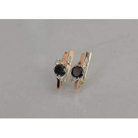 Срібна каблучка Sil з золотими вставками 134s-2 Чорний (Sil-1189)