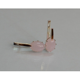 Серебряные серьги Sil с золотыми накладками 147s-2 Розовый (Sil-1121)