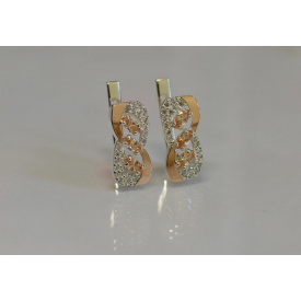 Серебряные серьги Sil с золотыми пластинами 120s-14 Шампань (Sil-812)