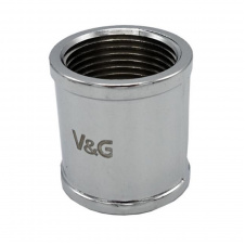 Фото - Муфта V&G 1/2" ВВ хромированная Муфта V&G 1/2" ВВ хромированная
