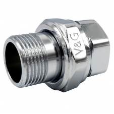 Сгон американка Valogin 1/2" ВН прямой, хромованная латунь