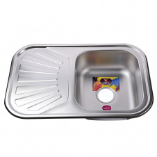 Кухонная мойка врезная MIRA Satin MR 7549 E 750х490 прямоугольная, с крылом нержавеющая сталь
