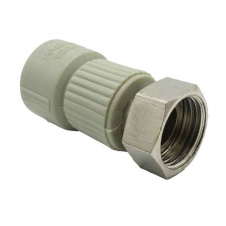 Муфта с накидной гайкой Asco 20x1/2" В PPR латунний штуцер, серая