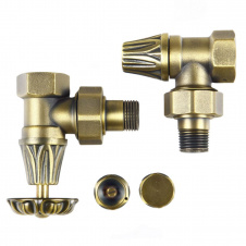 Комплект радиаторных кранов WARM WELL 1/2" ретро, бронза