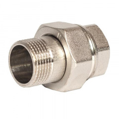 Сгон американка RSk 1 1/4" ВН прямой, никелированная латунь Херсон