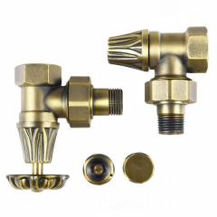 Комплект радиаторных кранов WARM WELL 1/2" ретро, бронза Дніпро