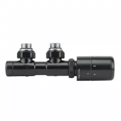 Кран для радиатора Vario Term TWINS TUCAN 3/4" угловой правый, черный хром (TSGS0202CFK/L(Cu) Кропивницький